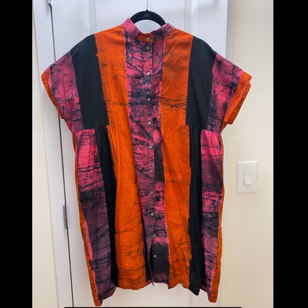 Osei Duro Bata Dress in Carmine - size M